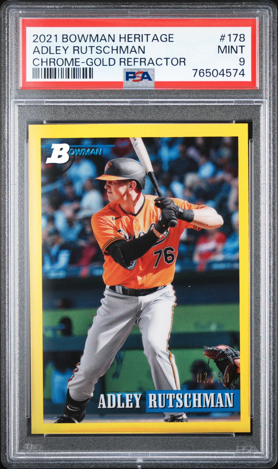 2021 Bowman BOWMAN HERITAGE CHROME-GOLD REFRACTOR #178 Adley Rutschman front