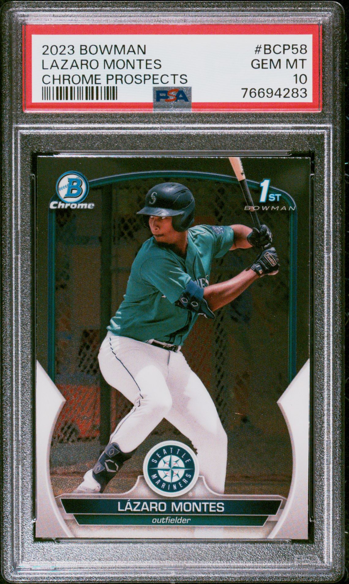 2023 Bowman Chrome Prospects Lazaro Montes #Bcp58 (Chrome Prospects) Gem Mt 10 front