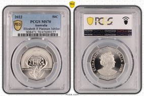 2022 50C Elizabeth II Platinum Jubilee MS70