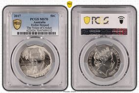 2017 50C Richie Benaud The Voice of Cricket MS70