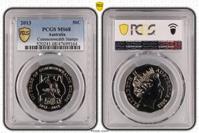 2013 50C Commonwealth Stamps MS68