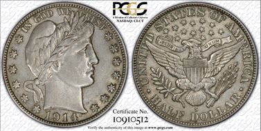 1914-S 50C AU53