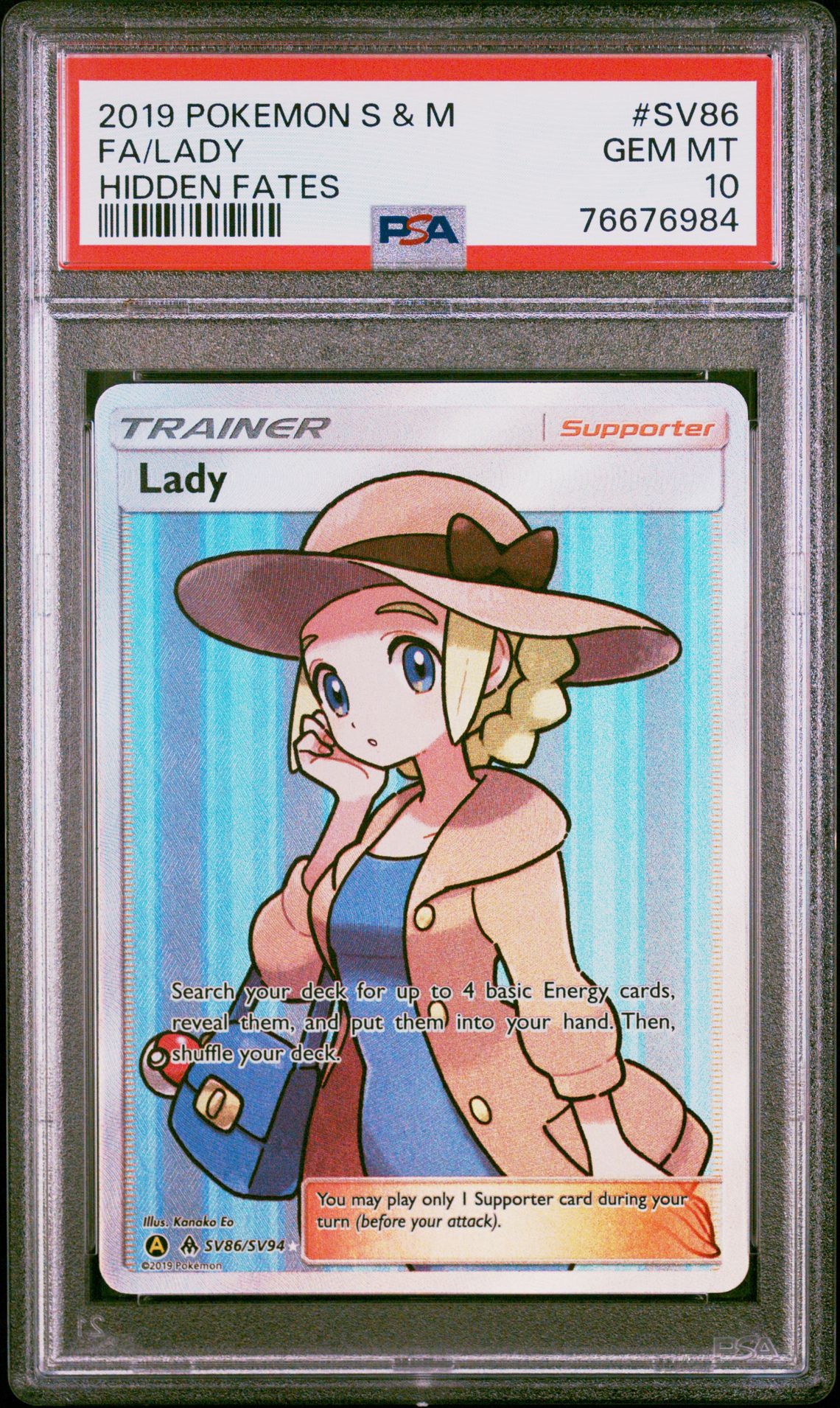 2019 Pokemon Sun & Moon Hidden Fates Fa/Lady #Sv86 (Hidden Fates) Gem Mt 10 front