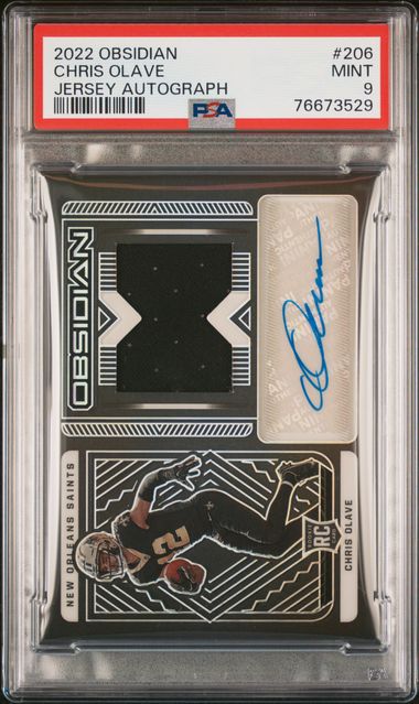 2022 Panini Obsidian Jersey Autograph #206 Chris Olave Signed Relic Rookie  Card (#050/175) – PSA MINT 9 on Goldin Auctions