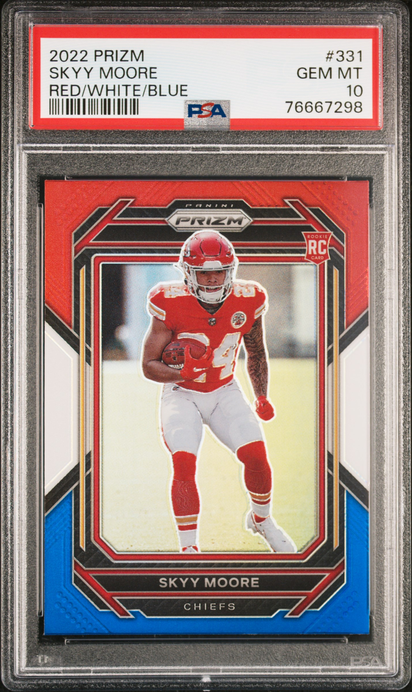 2022 Panini Prizm Red/White/Blue #331 Skyy Moore – PSA GEM MT 10