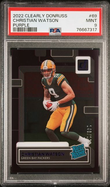 : Christian Watson 2022 Panini Clearly Donruss Rated