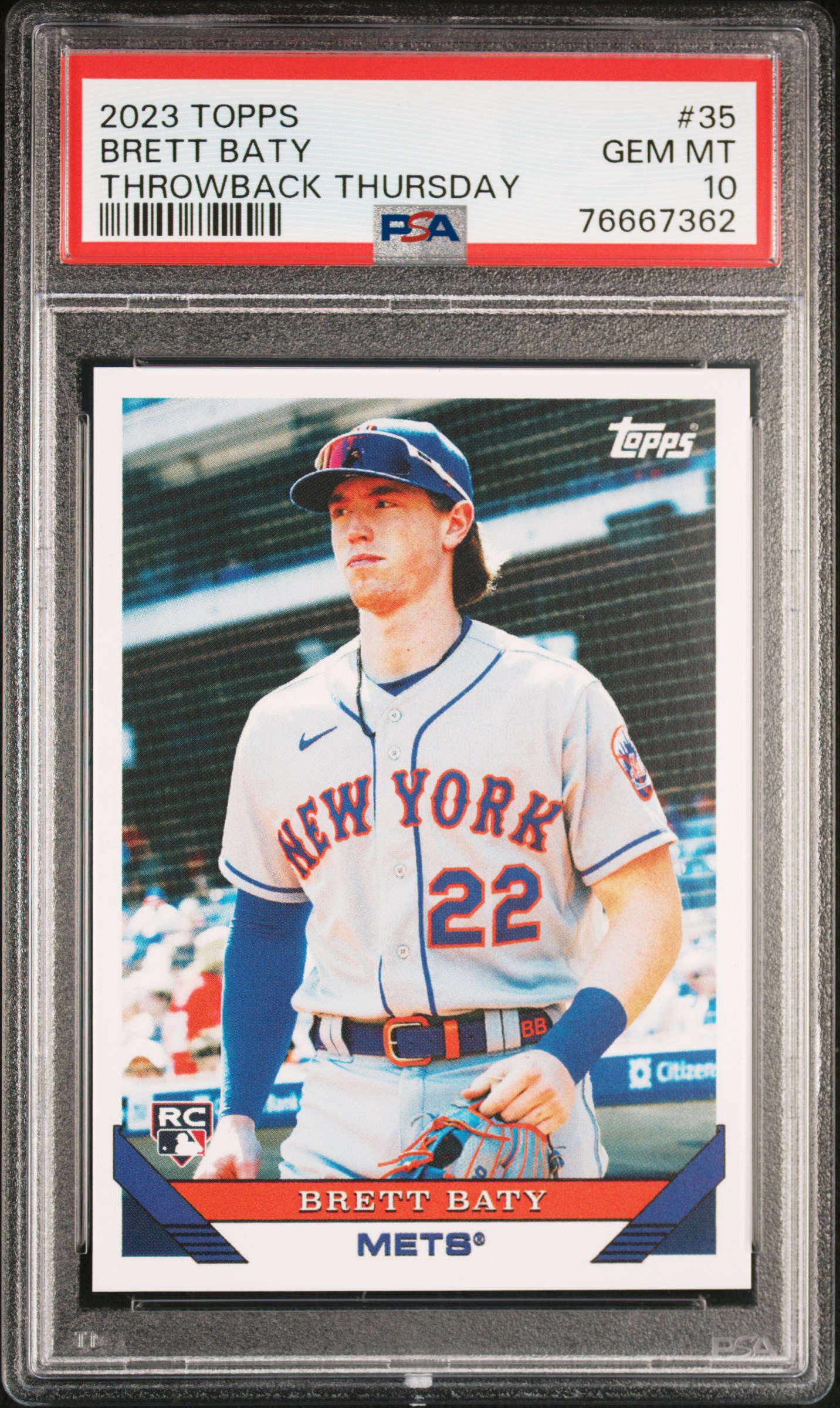 2023 Topps Throwback Thursday #35 Brett Baty Rookie Card – PSA GEM MT 10