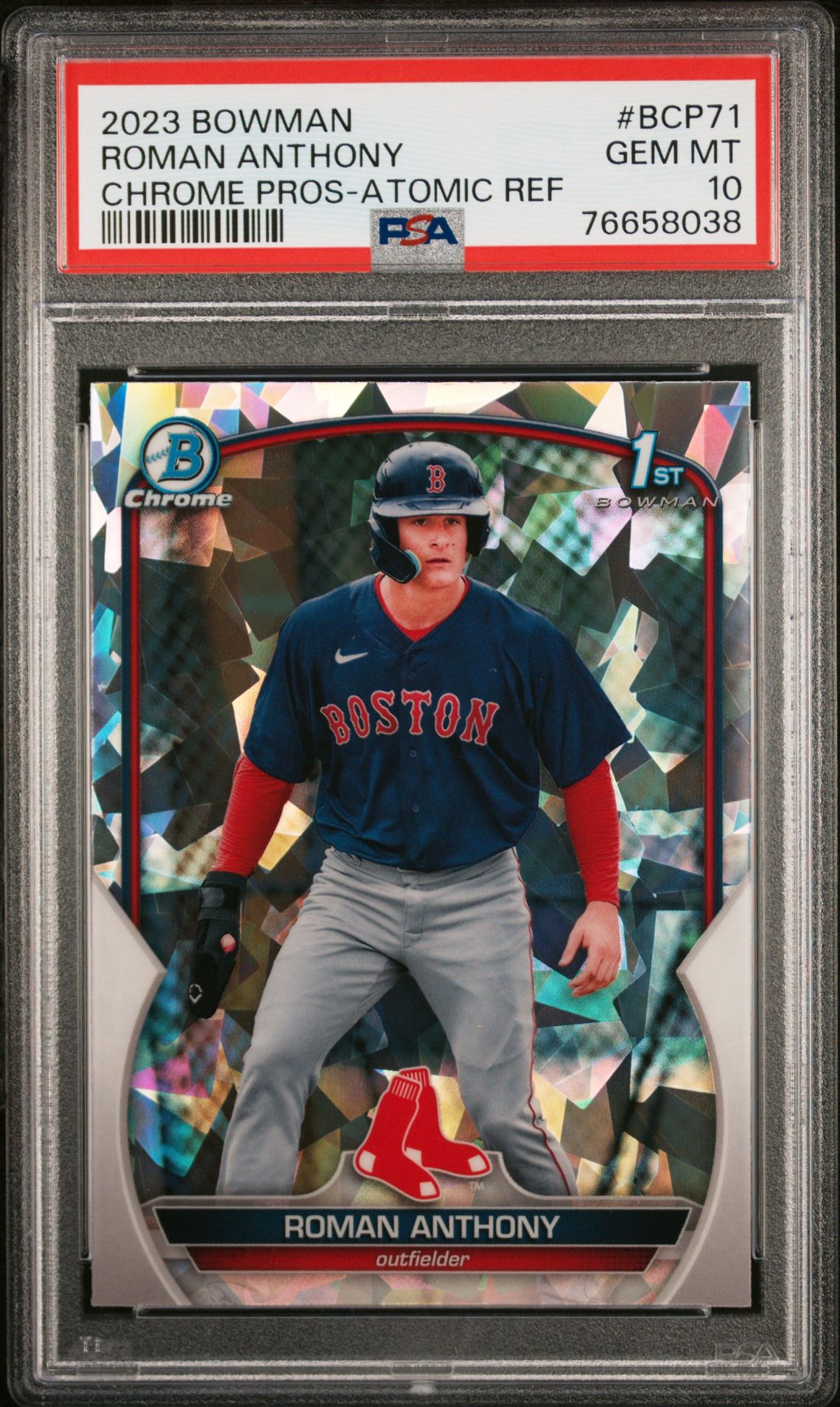 2023 Bowman BOWMAN CHROME PROSPECTS ATOMIC REF #BCP71 Roman Anthony front