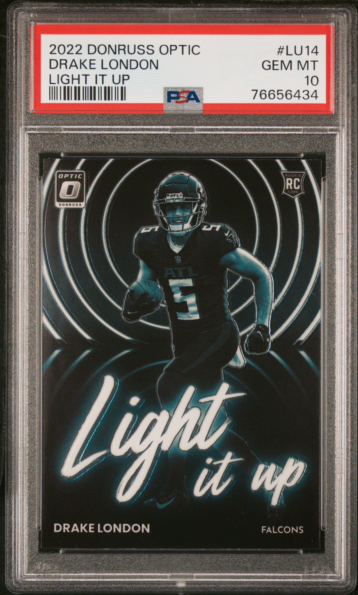 2022 Panini Donruss Optic Light It Up #LU14 Drake London – PSA GEM MT 10