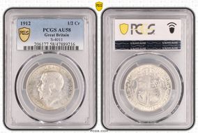 1912 1/2 Cr S-4011 AU58