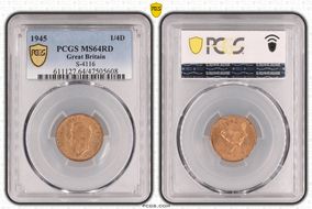 1945 1/4D S-4116 MS64RD