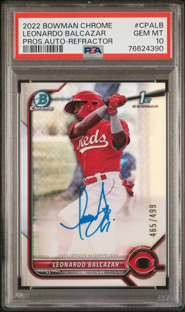 2022 Bowman Bowman Chrome Refractor Leonardo Balcazar front