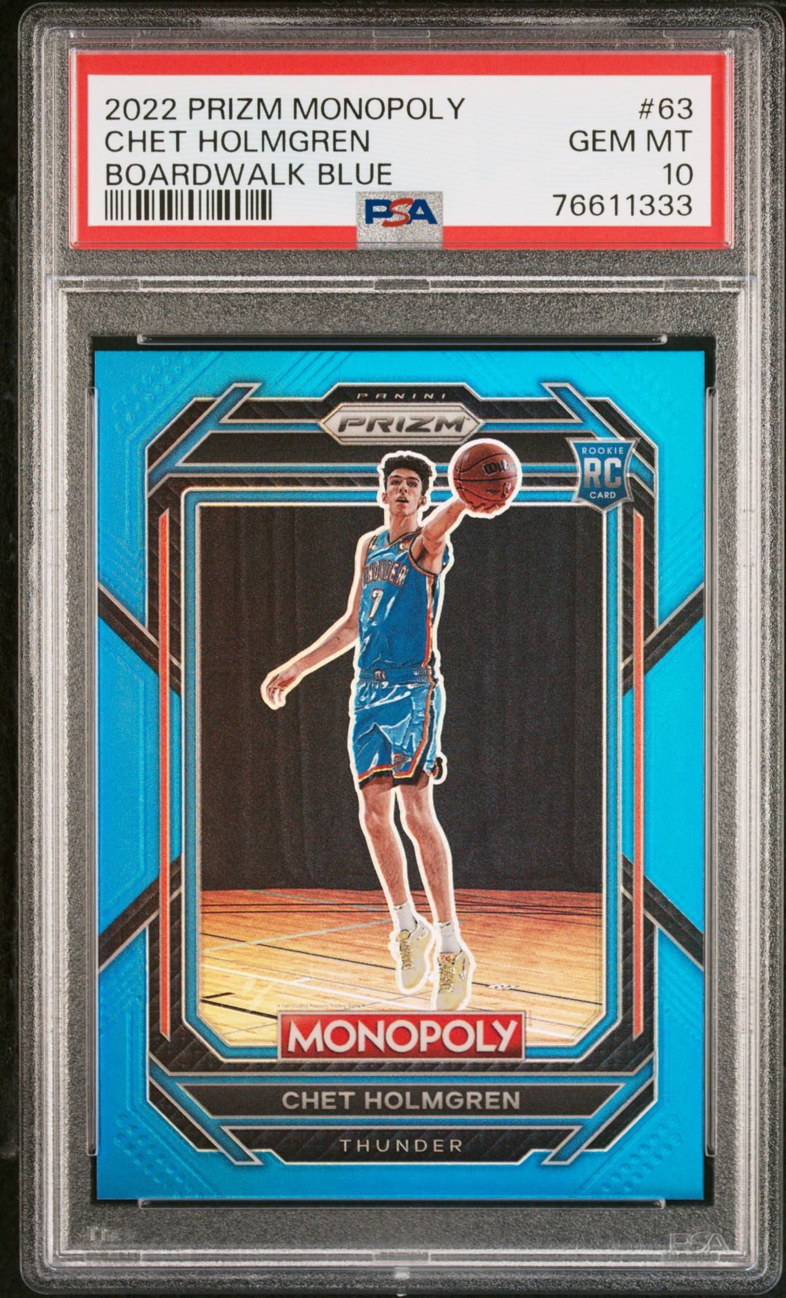 2022 Panini PANINI PRIZM MONOPOLY BOARDWALK BLUE #63 Chet Holmgren front