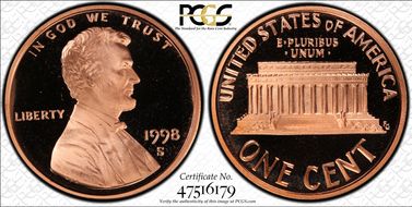 1998-S 1C Close AM FS-901 PR69DCAM