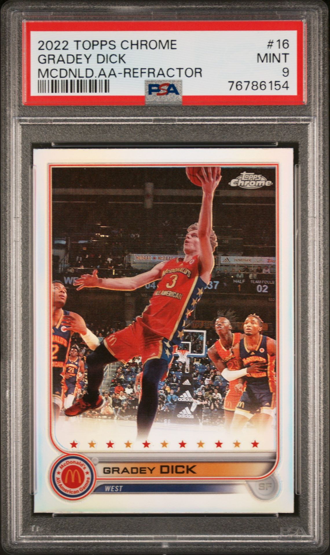 2022 Topps Chrome TOPPS CHROME MCDONALD'S ALL-AMERICAN MCDNLD.AA-REFRACTOR #16 Gradey Dick front