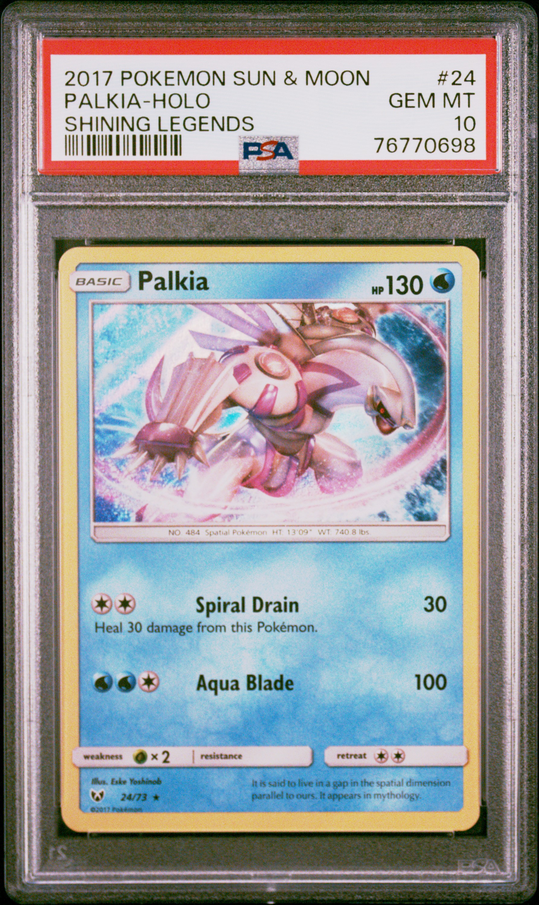 2017 Pokemon Sun & Moon Shining Legends #24 Palkia-Holo PSA 10