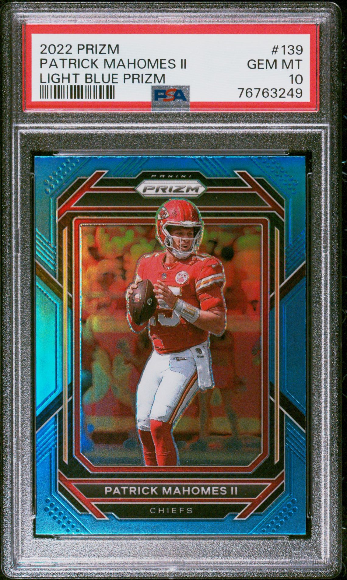 2022 Panini Prizm LIGHT BLUE PRIZM #139 Patrick Mahomes II front