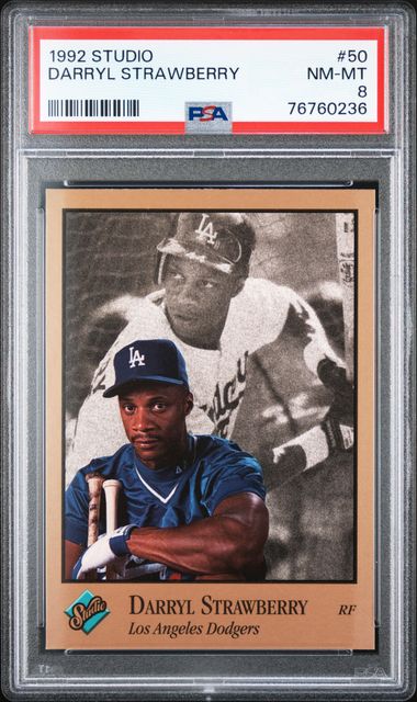 1992 Studio Darryl Strawberry #50 Los Angeles Dodgers