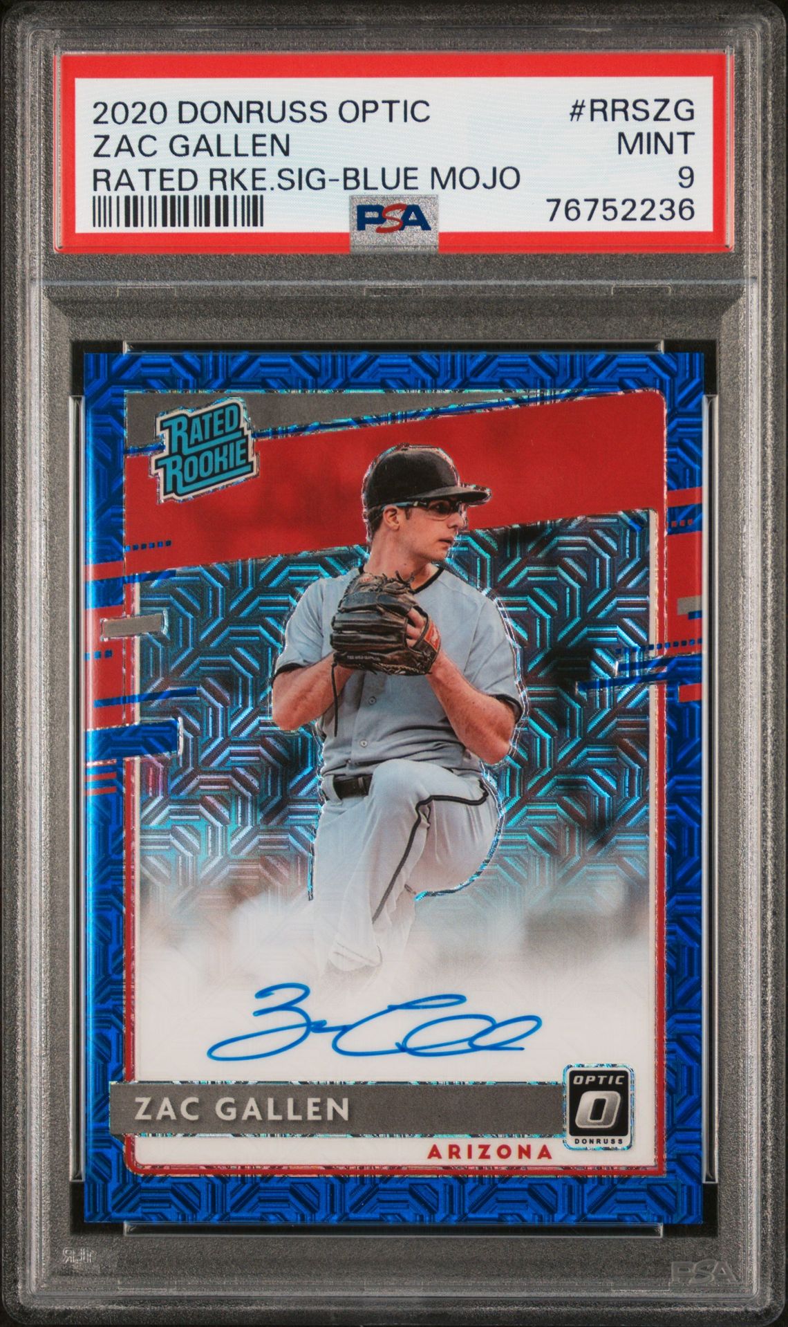 2020 Panini PANINI DONRUSS OPTIC RATED ROOKIES SIGNATURES RATED RKE.SIG-BLUE MOJO #RRSZG Zac Gallen front
