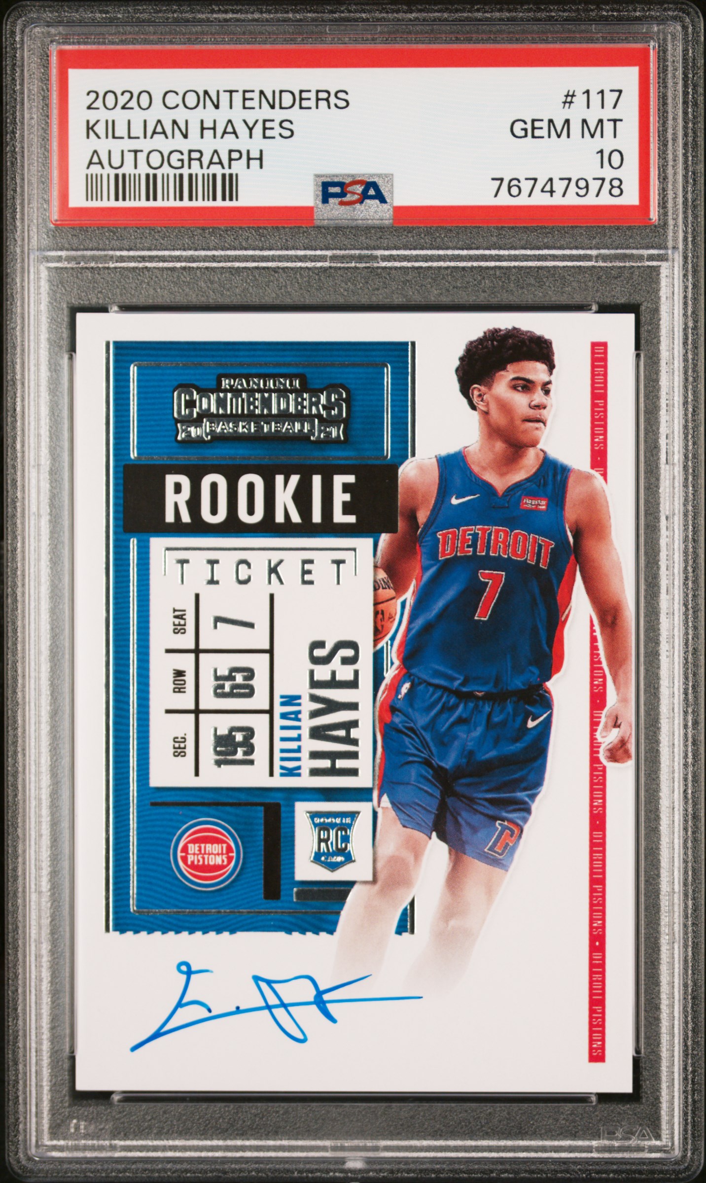 2020 Panini Contenders Killian Hayes #117 (Autograph) Gem Mt 10 front