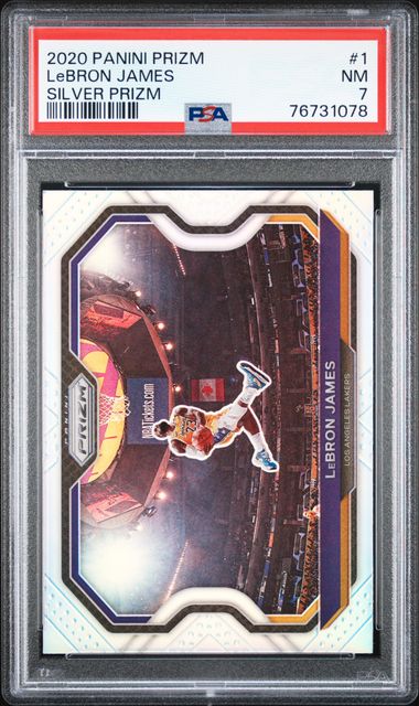 2020 Panini Prizm Silver Prizm #1 LeBron James PSA 7 on Goldin