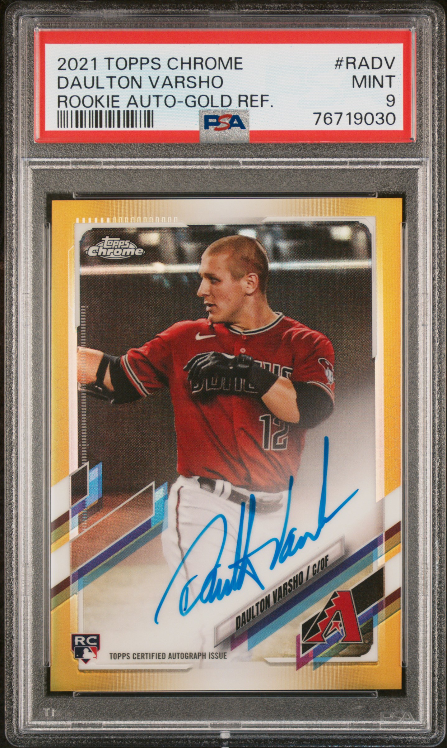 2021 #RADV Daulton Varsho PSA 9 Topps Chrome Rookie Autographs