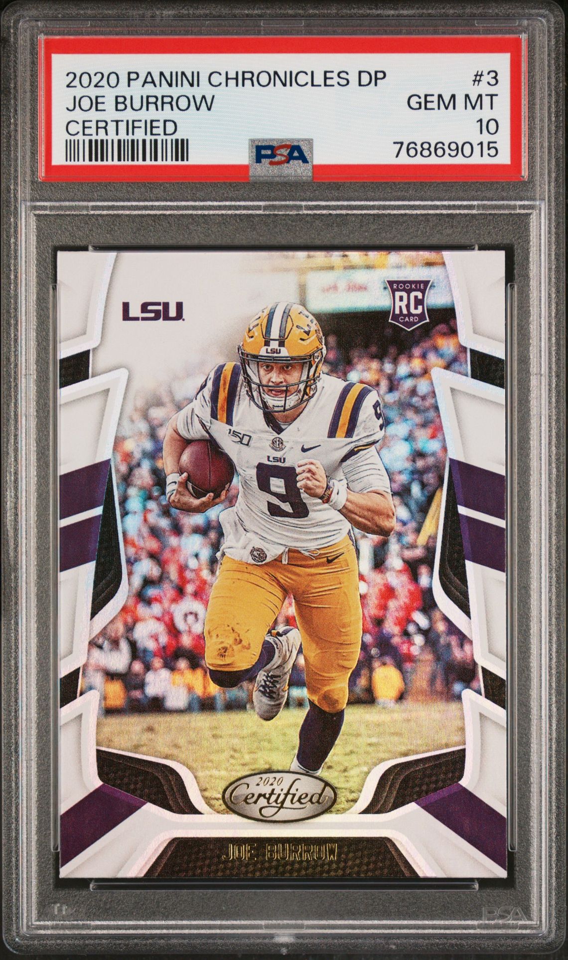2020 Panini PANINI CHRONICLES DRAFT PICKS SELECT #3 Joe Burrow front