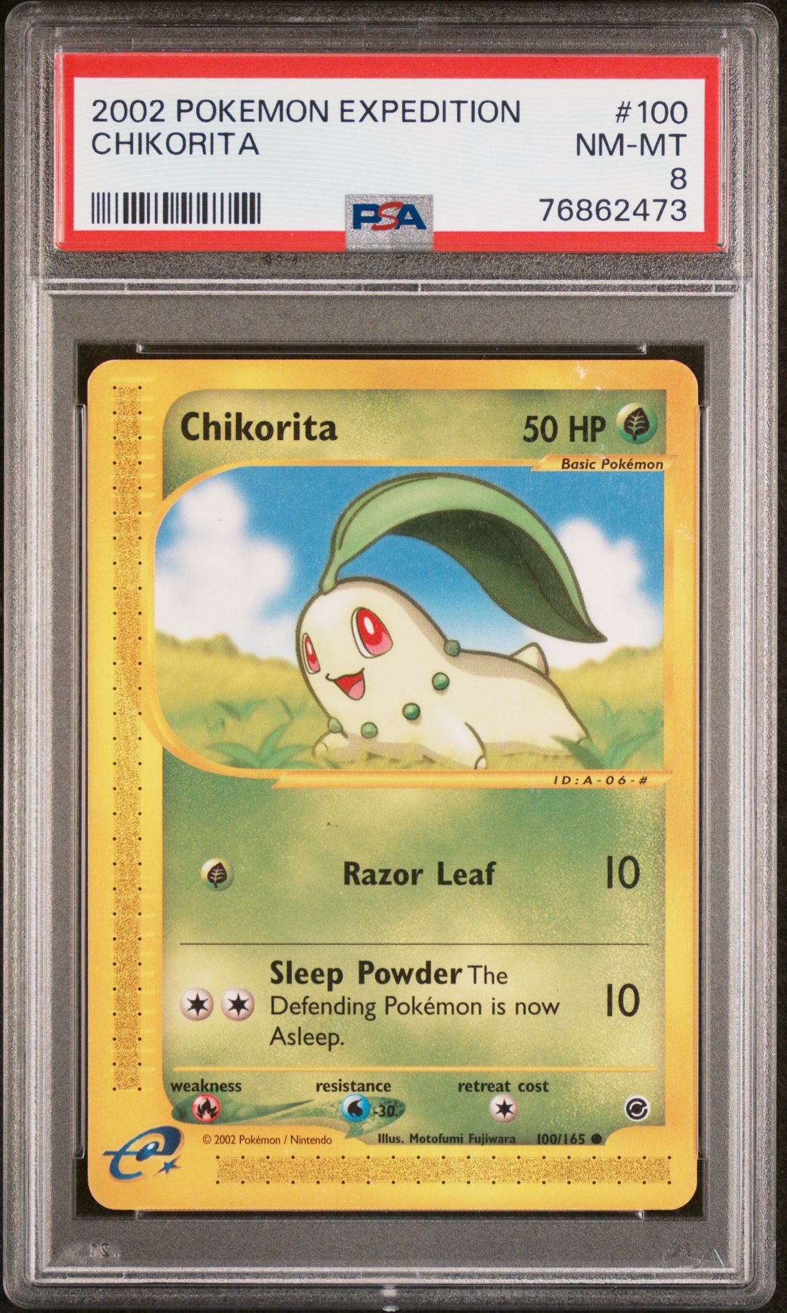 2002 Pokemon POKEMON EXPEDITION #100 Chikorita front