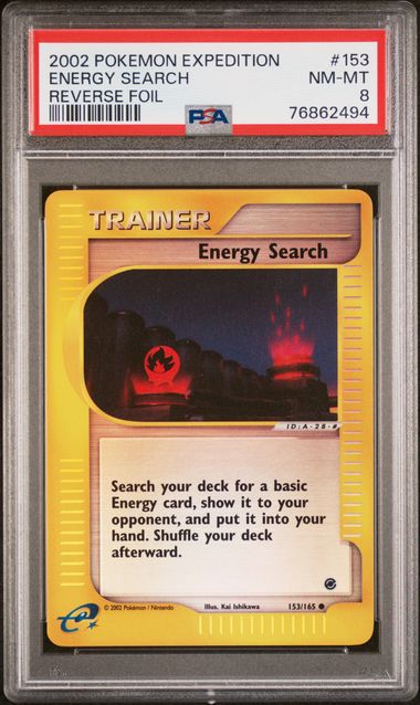 2002 Pokemon Expedition Base Set Reverse Holo #153 Energy Search front