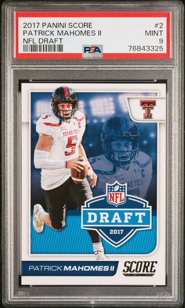 2017 Panini Score NFL Draft #2 Patrick Mahomes II Rookie Card – PSA MINT 9  on Goldin Auctions