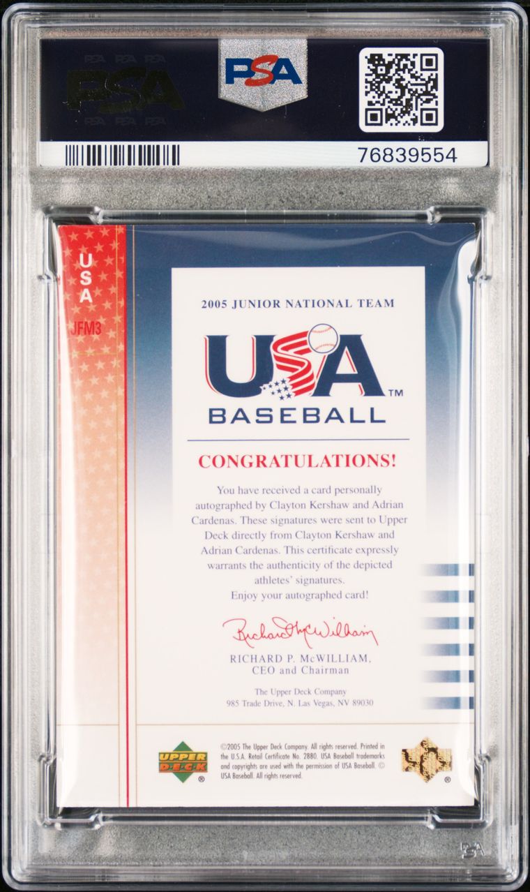 2005 Upper Deck USA Baseball Junior National Team Clayton Kershaw