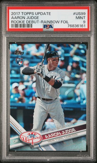 Sold at Auction: 2017 Topps Chrome Aaron Judge PSA 10 Rookie