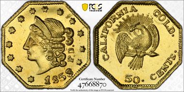 1853 G50C BG-302 "Peacock" MS65