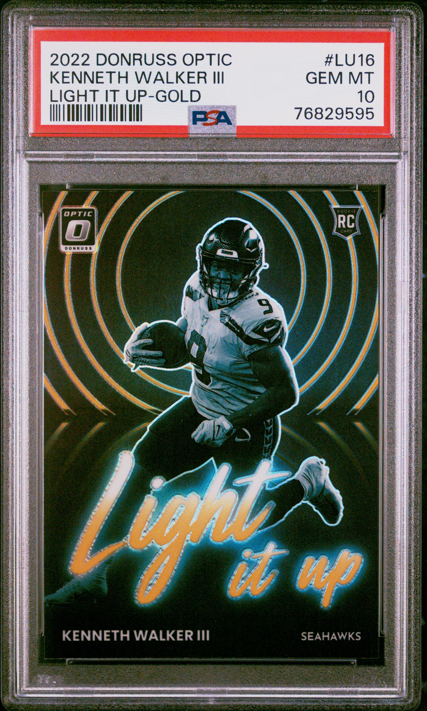 2022 Panini Donruss Optic Light It Up Gold Lu16 Kenneth Walker III – PSA GEM MT 10