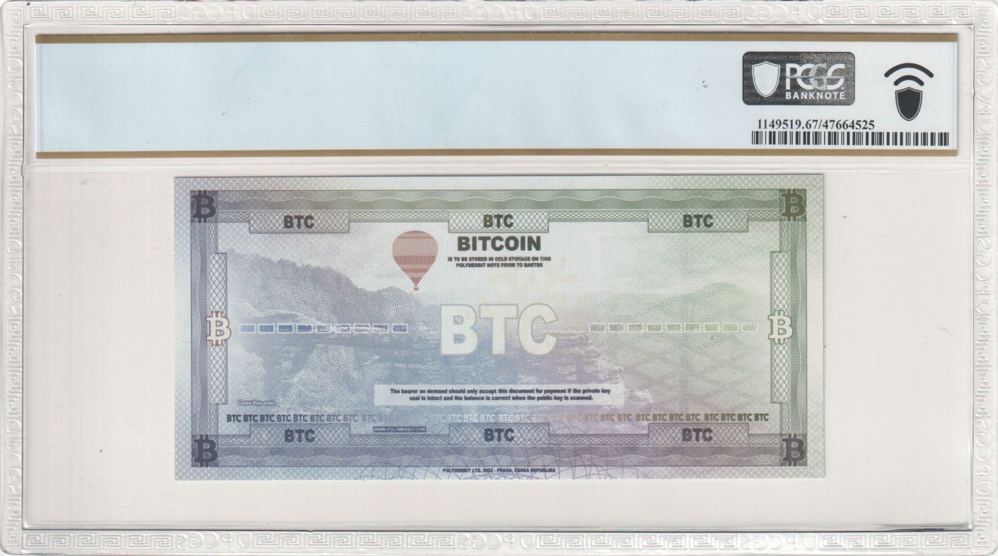2022 No Denom. Cold Storage Document Polymerbit Ltd. Bitcoin; Czech ...