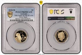 2018-M $2 30th Anniv of The $2 coin Privy Mark PR69DCAM