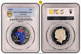 2000 50C Millennium - Colorized PR69DCAM