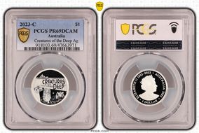 2023-C $1 Creatures of the Deep Ag PR69DCAM