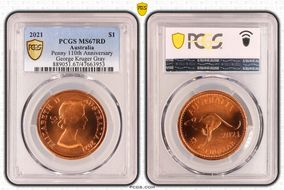 2021 $1 Penny 110th Anniversary  George Kruger Gray MS67RD