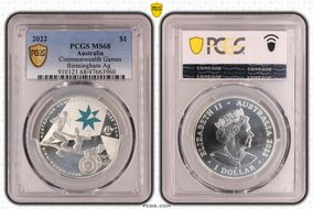 2022 $1 Commonwealth Games Birmingham Ag MS68