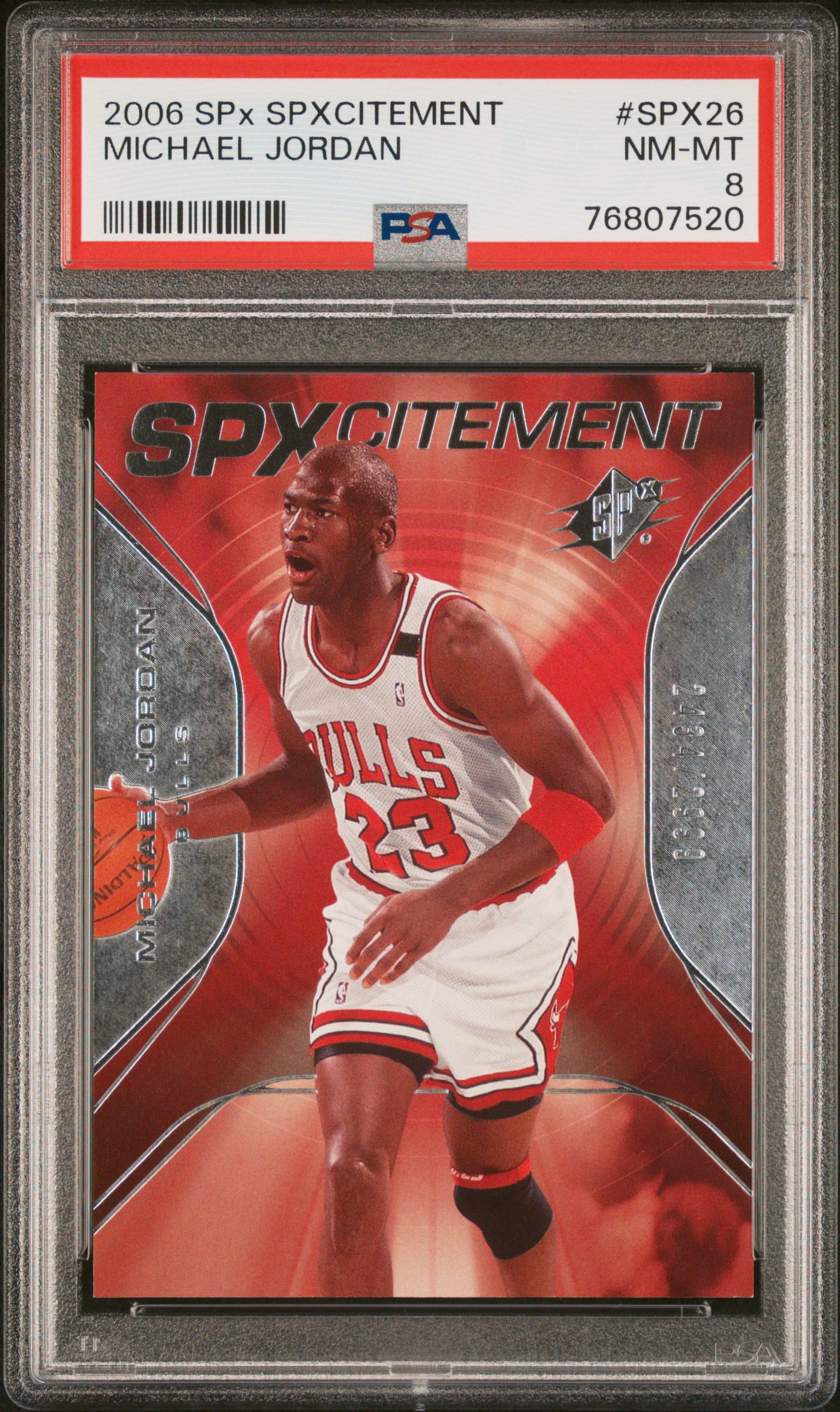 R_G_CARDS's 2006 Spx Spxcitement Michael Jordan #SPX26 PSA 8