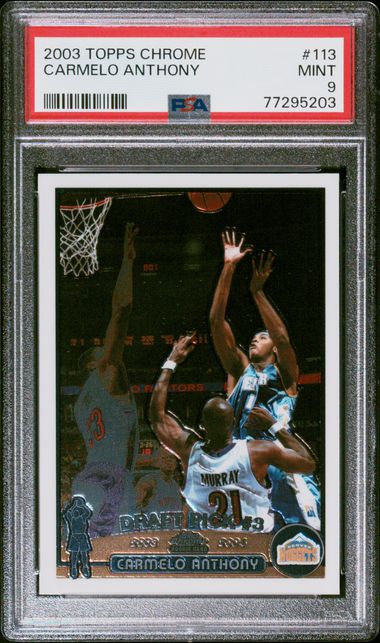 2003-04 Topps Chrome #13 Carmelo Anthony Rookie Card – PSA MINT 9