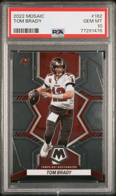 Tom Brady 2021 Panini Mosaic Mosaic Camo Red #137 (PSA 9)