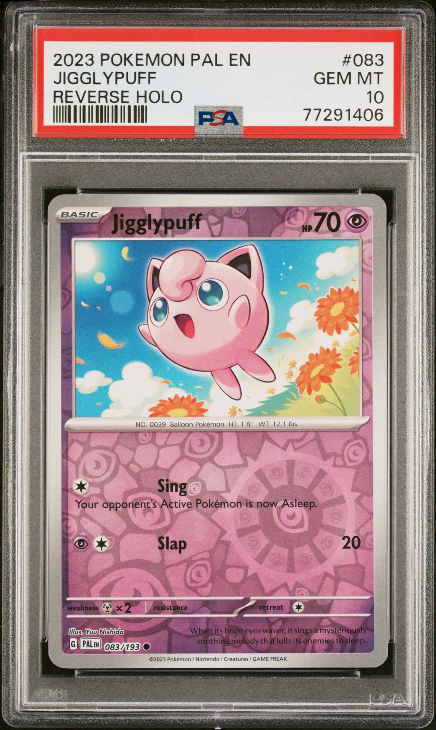 2023 Pokemon Pal En-Paldea Evolved Reverse Holo 083 Jigglypuff – PSA GEM MT 10