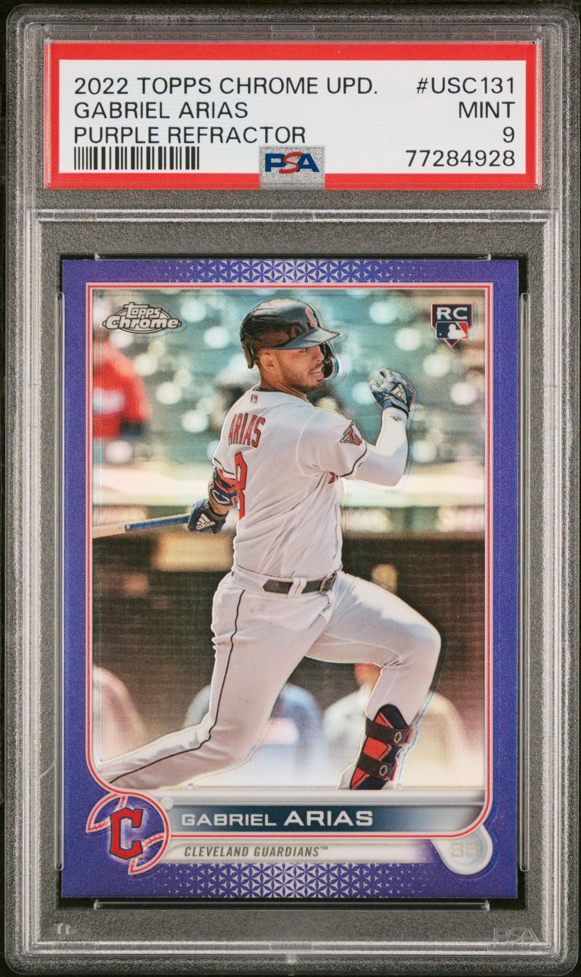 2022 Topps TOPPS CHROME UPDATE PURPLE REFRACTOR #USC131 Gabriel Arias front