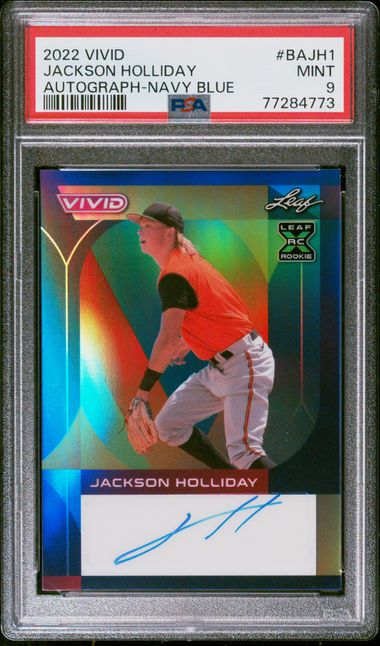 2022 Leaf Vivid Autograph Navy Blue #BA-JH1 Jackson Holliday Signed Rookie  Card (#20/30) – PSA MINT 9 on Goldin Auctions