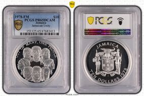 1978-FM $10 Jamaican Unity PR65DCAM
