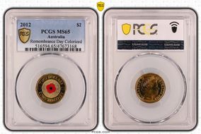 2012 $2 Remembrance Day Colorized MS65