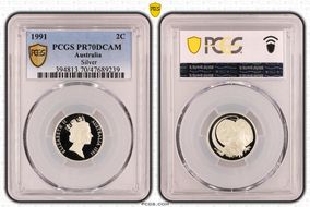 1991 2C Silver PR70DCAM