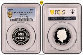 1999 10C 1930 1d Ag PR70DCAM